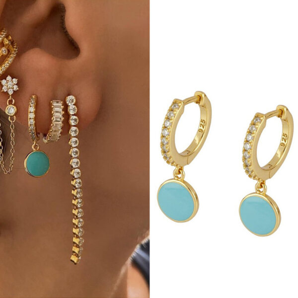 Creative Color Painted Ring Ear Clip Retro - Image 2