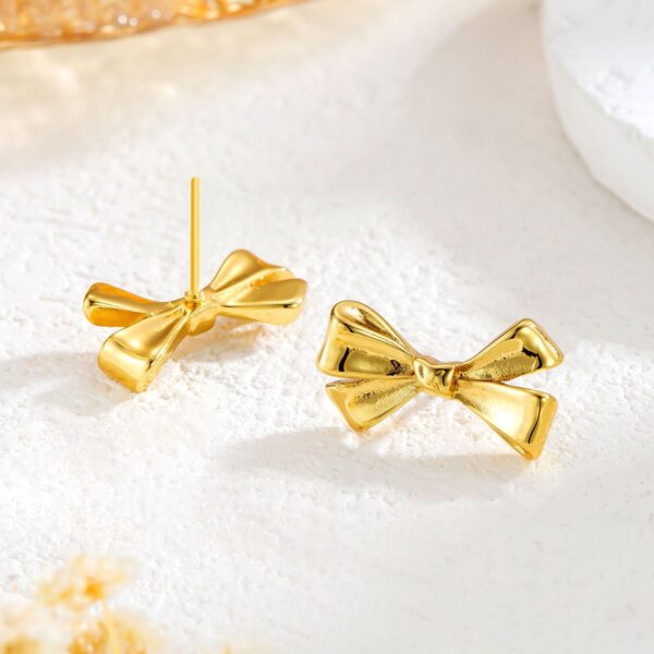Sweet Trend Bow Stud Earrings Stylish And Simple - Image 2
