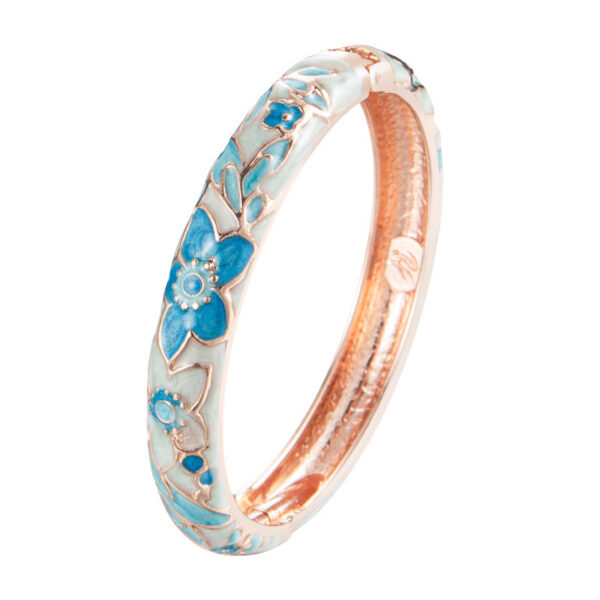Blue Vintage Carved Flower Bracelet - Image 10
