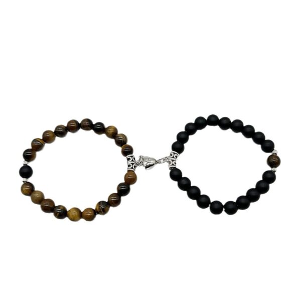 Magnetic Induction White Turquoise Couple Bracelet - Image 9