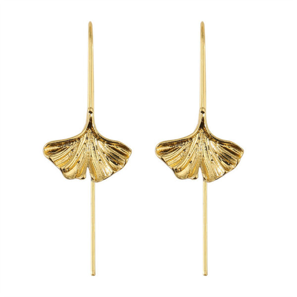 Personality Art Temperament Leaf Earrings - Image 6