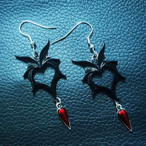 Vintage Oil Dripping Wings Earrings - Image 7