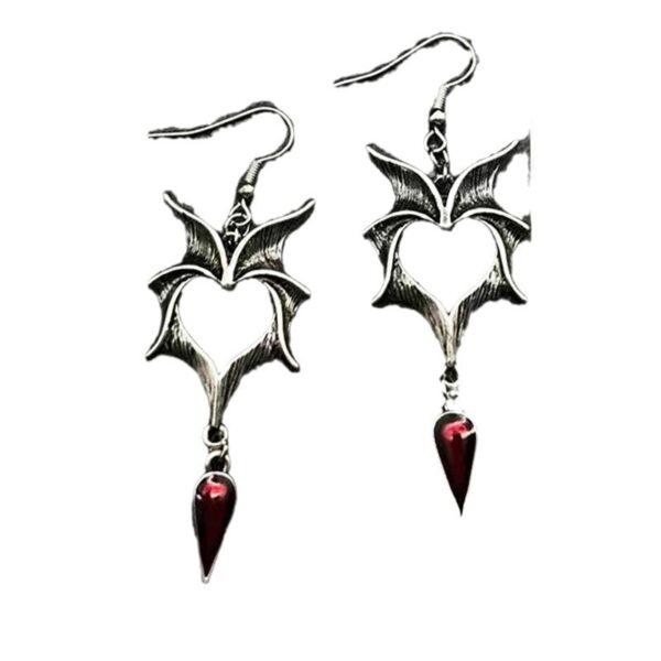 Vintage Oil Dripping Wings Earrings - Image 4