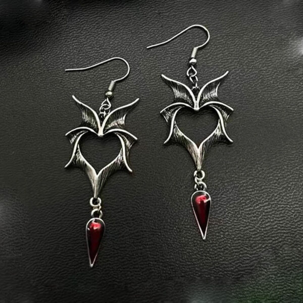 Vintage Oil Dripping Wings Earrings - Image 2