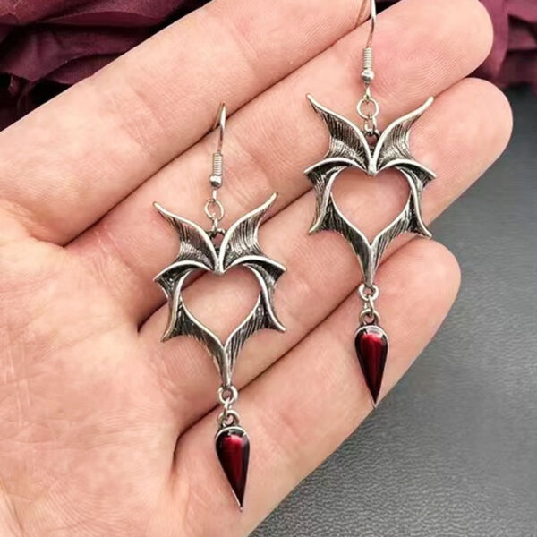 Vintage Oil Dripping Wings Earrings - Image 6