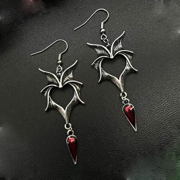 Vintage Oil Dripping Wings Earrings - Image 5
