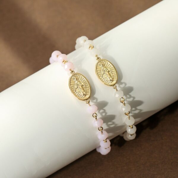 Beaded Bracelet Oval Medal Crystal Easter - Image 3