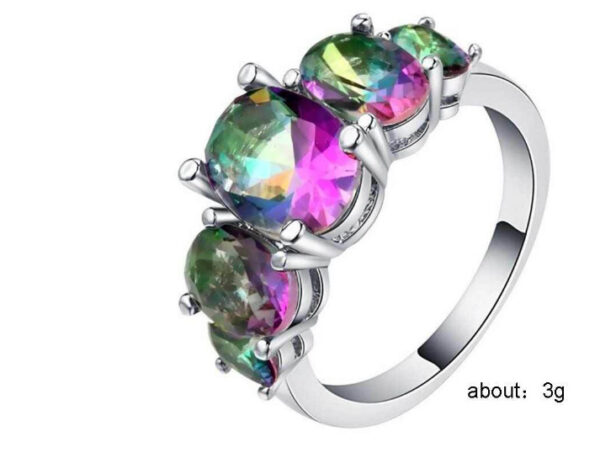 Best Seller In Europe And America Color Zircon Ring - Image 4