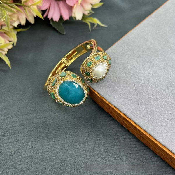 Fashion And Fully-jewelled Design Color-preserving Electroplated Natural Stone Bracelet - Image 10