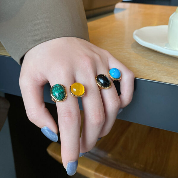 Simple Color Index Finger Ring Retro Ornament - Image 5