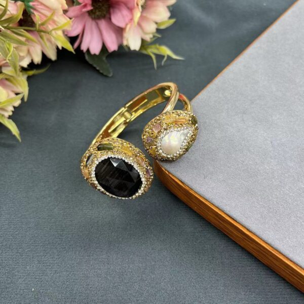 Fashion And Fully-jewelled Design Color-preserving Electroplated Natural Stone Bracelet - Image 3