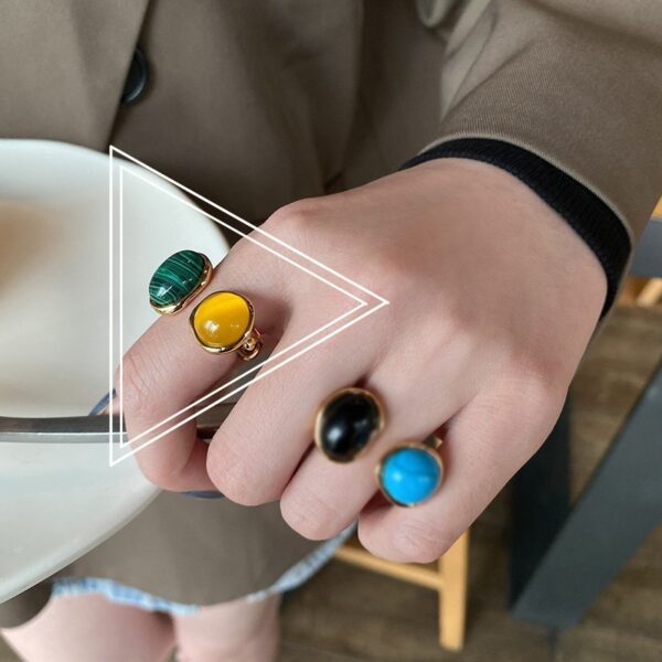 Simple Color Index Finger Ring Retro Ornament - Image 4
