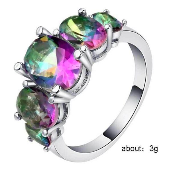 Best Seller In Europe And America Color Zircon Ring - Image 5