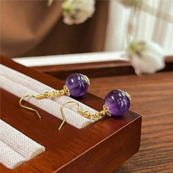 Amethyst Earrings Light Luxury Agate Women - Image 4
