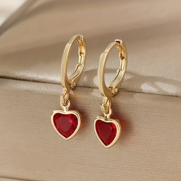 Elegant Colorful Heart-shaped Zircon Earrings Earrings All-match Earrings Women - Image 6