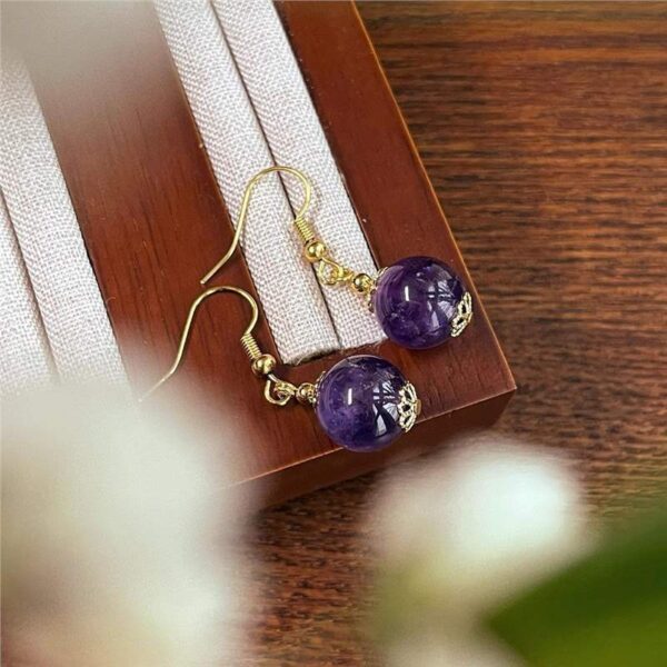Amethyst Earrings Light Luxury Agate Women - Image 2