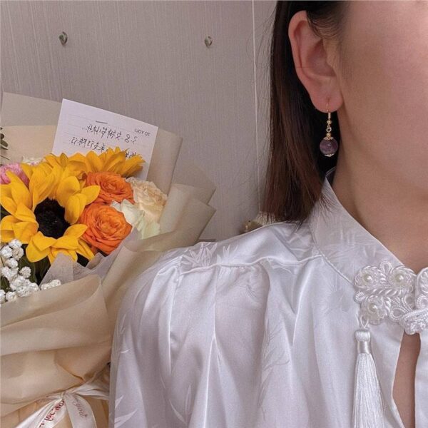 Amethyst Earrings Light Luxury Agate Women - Image 3