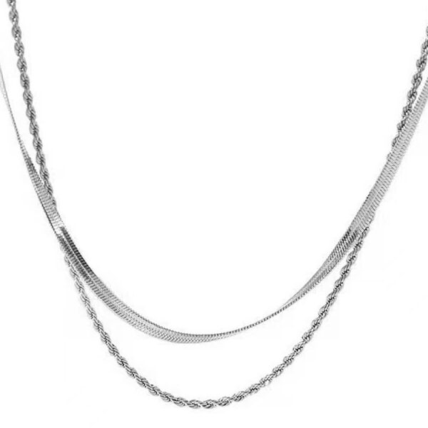 Women's Retro Solid Color Double-layer Twist Necklace - Image 2