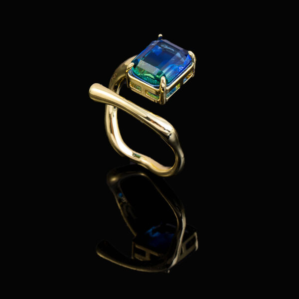 Women's Fashion Zircon Quadrangle Geometric Ring - Image 5