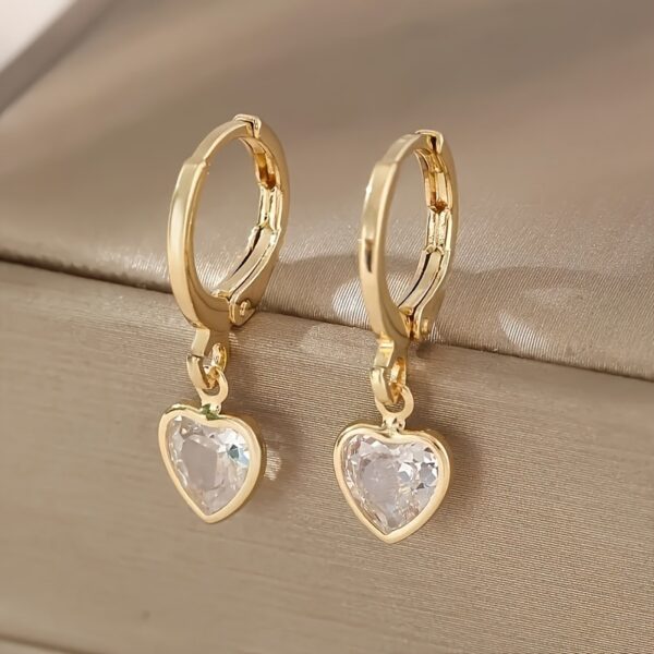 Elegant Colorful Heart-shaped Zircon Earrings Earrings All-match Earrings Women - Image 9