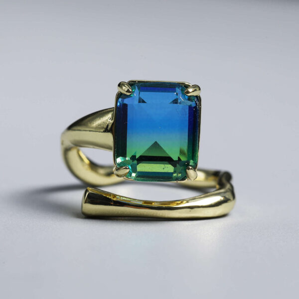 Women's Fashion Zircon Quadrangle Geometric Ring - Image 4