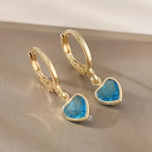 Elegant Colorful Heart-shaped Zircon Earrings Earrings All-match Earrings Women - Image 8